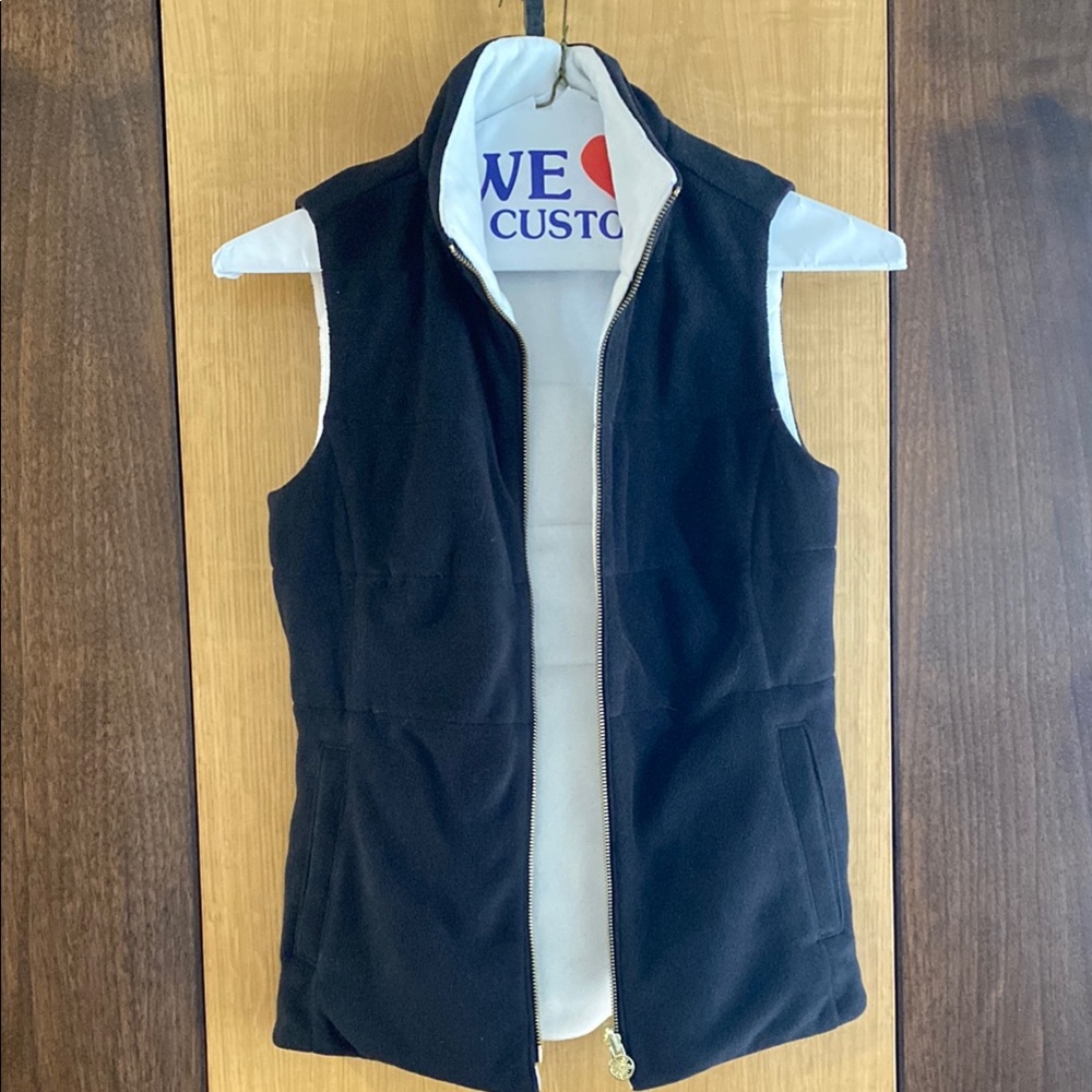 Lilly Pulitzer- Black and white reversible vest with Gold Zipper